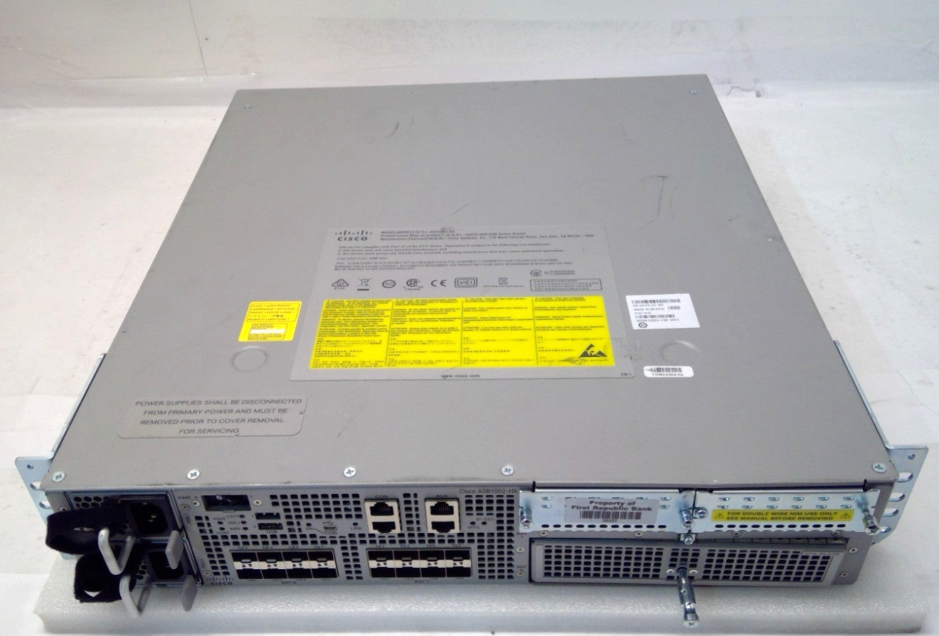 Cisco ASR 1000 series ASR1002-HX Router 10GE Port w/ 2 AC Power Supply