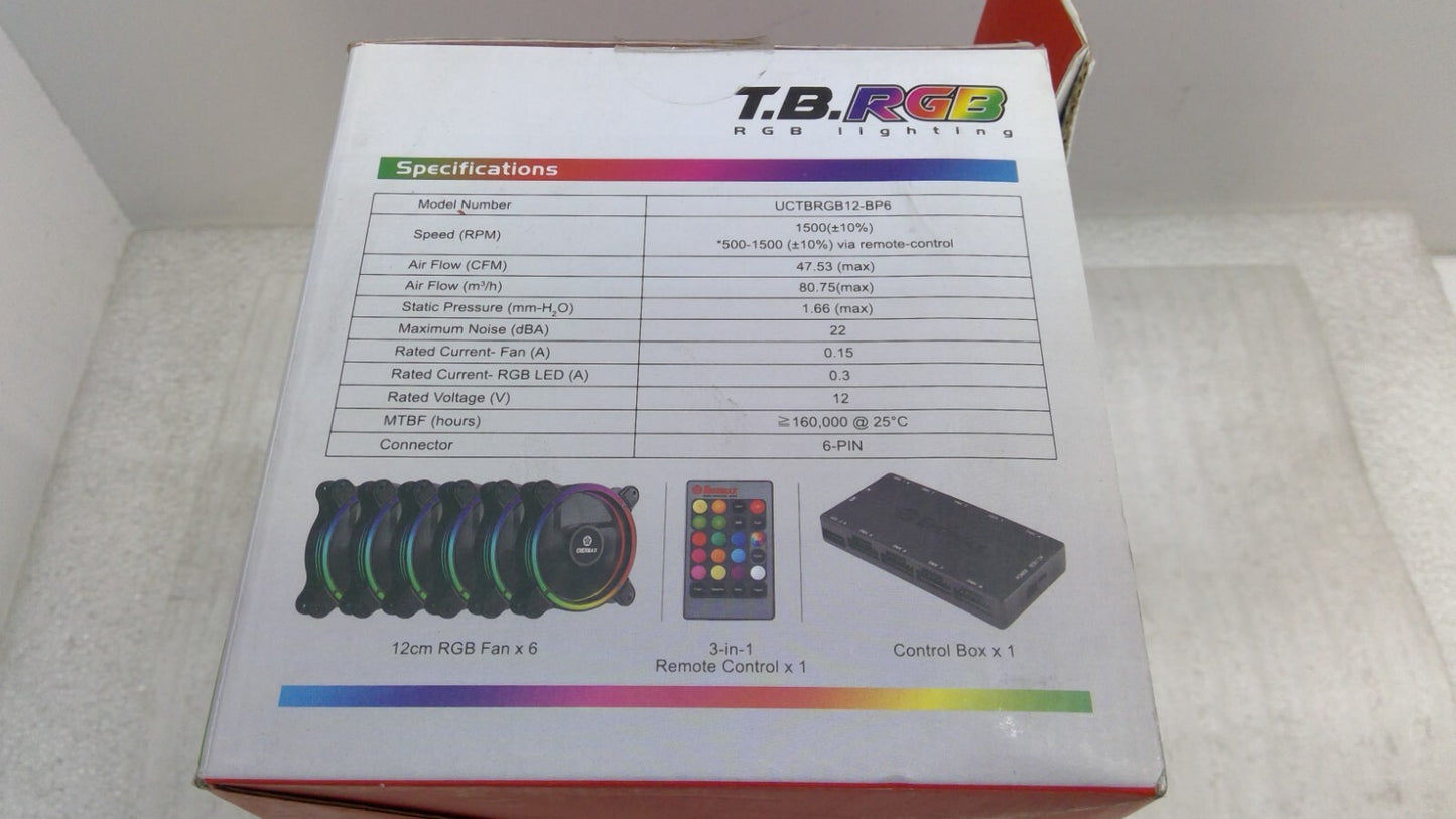 Enermax 120mm T.B.RGB LED Case Fan 6 Pack with RGB Control Box UCTBRGB12-BP6