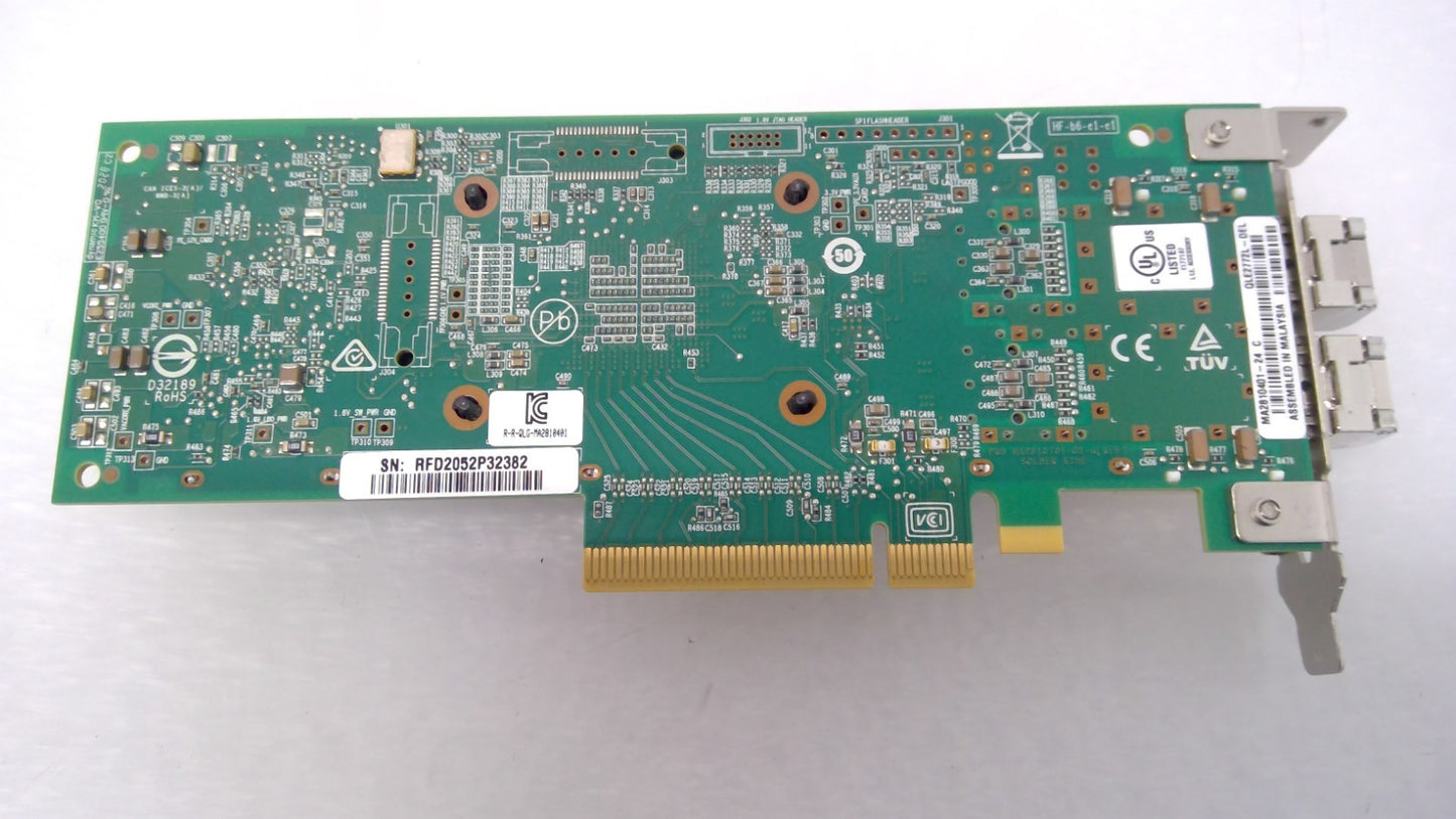 DELL 0K6M2F QLogic QLE2772L-DEL Fibre Channel HBA 0NMDJF W/2 32Gb SFP QLE2772