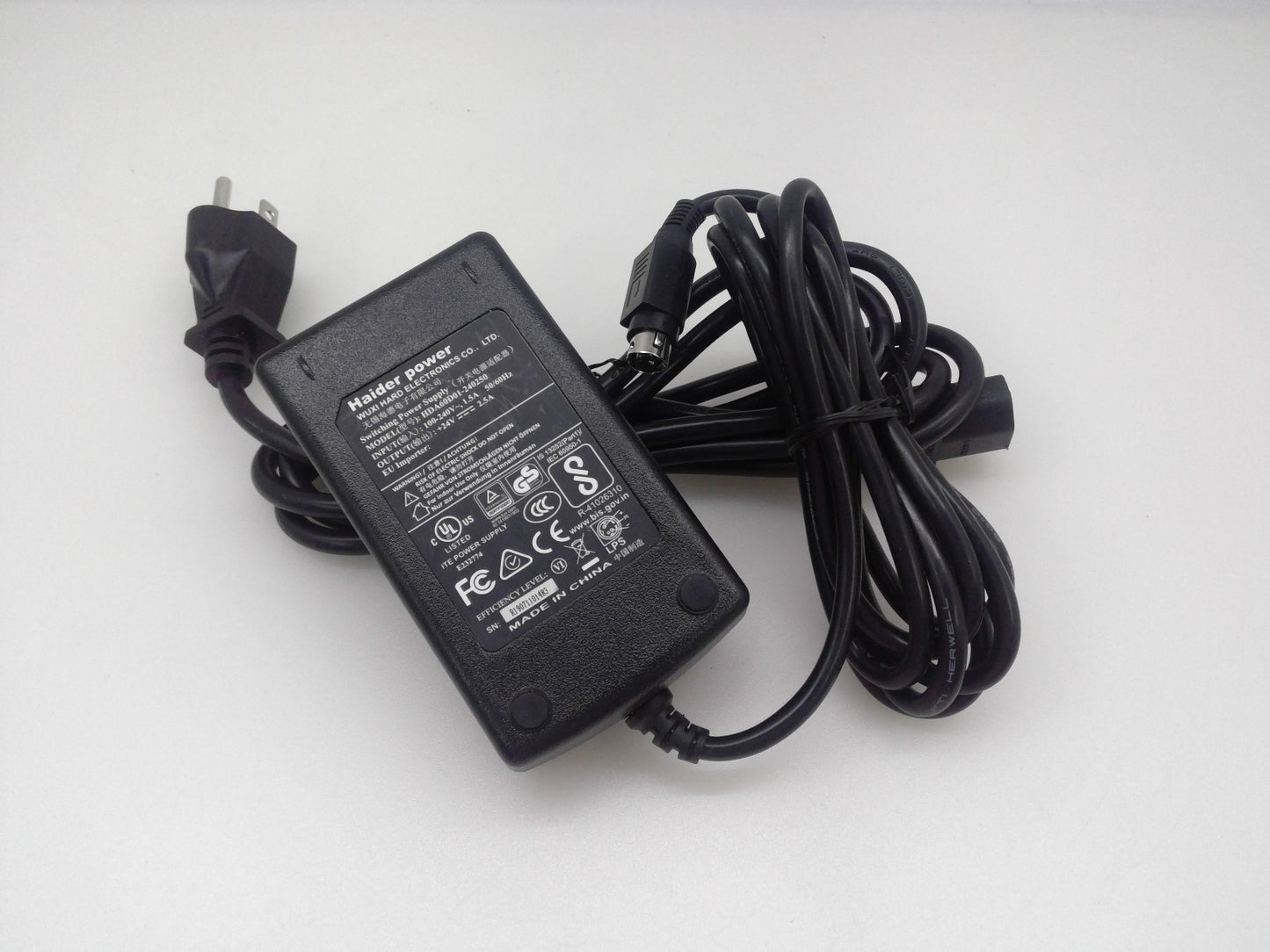 Haider Power HDA60D01-240250 3-Pin 24V 2.5A 60W Switching Power Supply