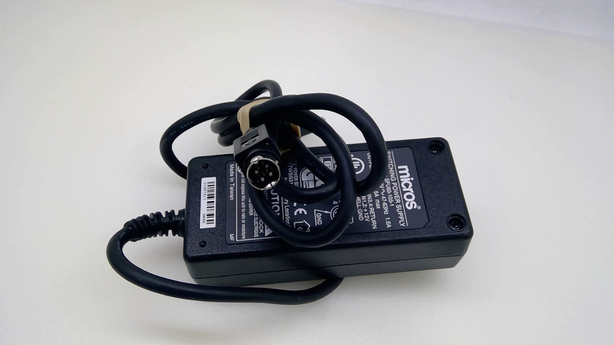 MICROS POS Power Supply SPU60-105-1 60W 12V 5A 4-Pin DIN Adapter
