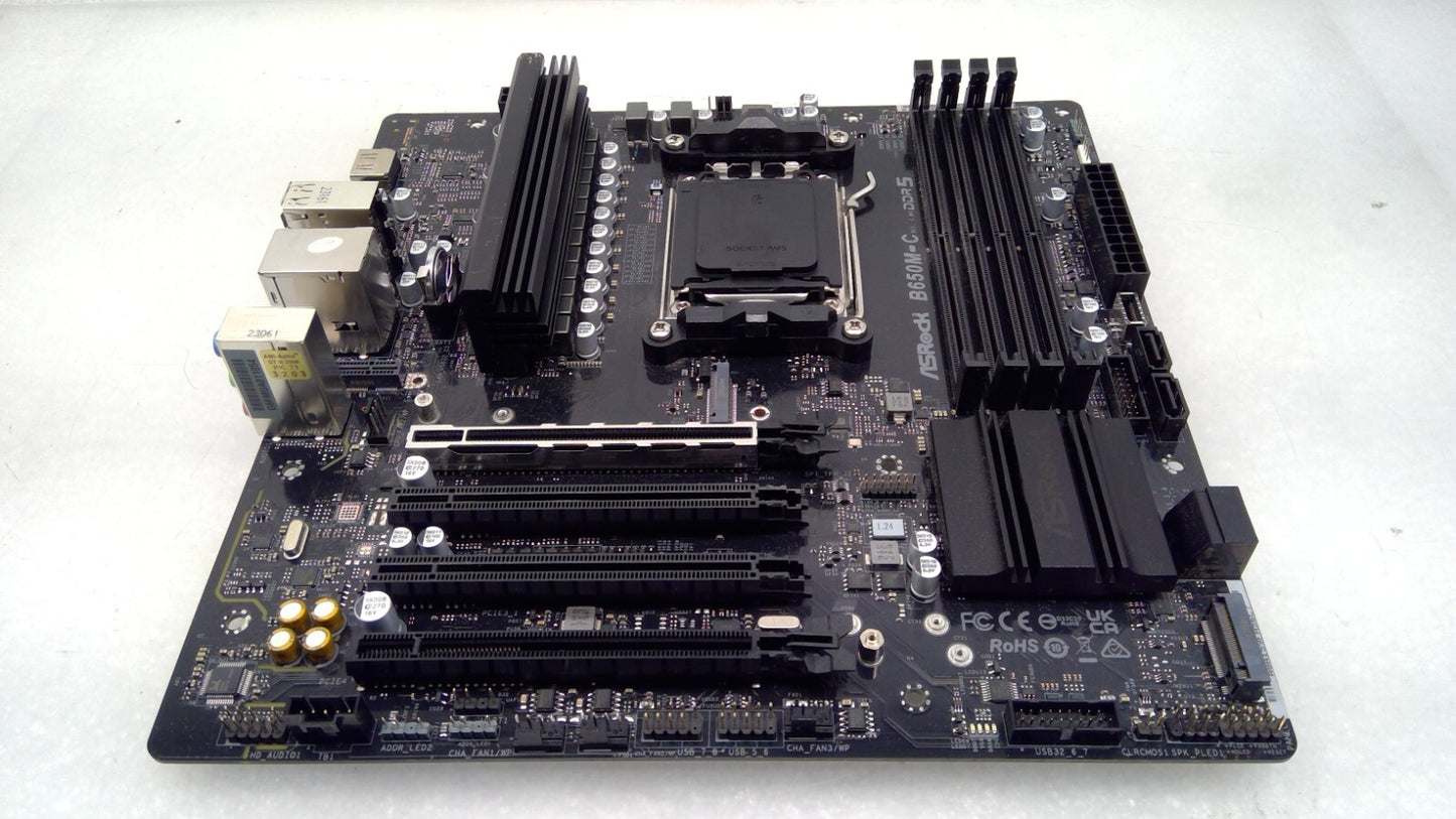 ASRock B650M-C Micro ATX MB AMD Socket AM5 DDR5 HDMI Missing WIFI Module
