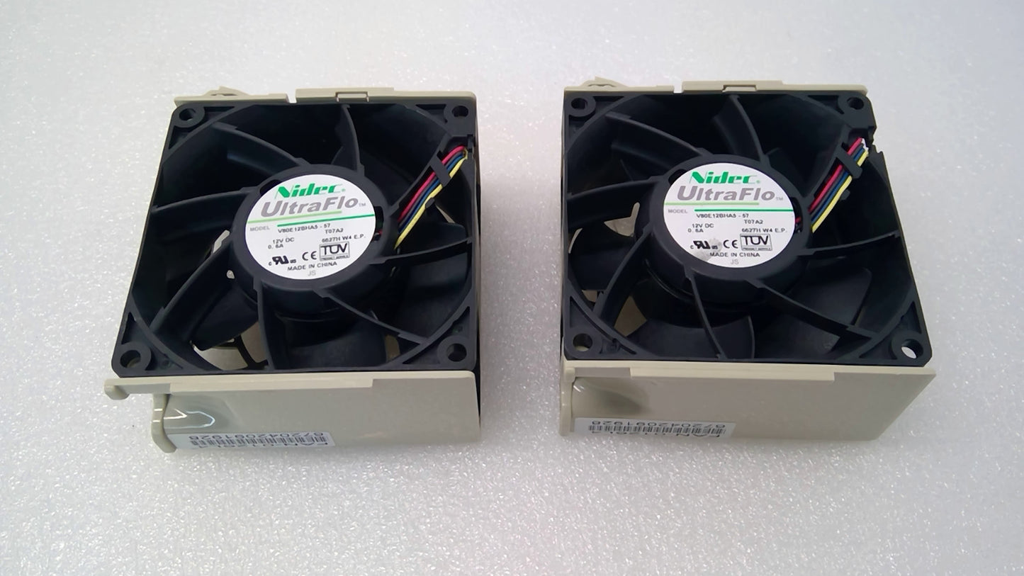 Lot of 2 Supermicro FAN-0126L4 80mm Server Cooling Fan Nidec V80E12BHA5-57 12V