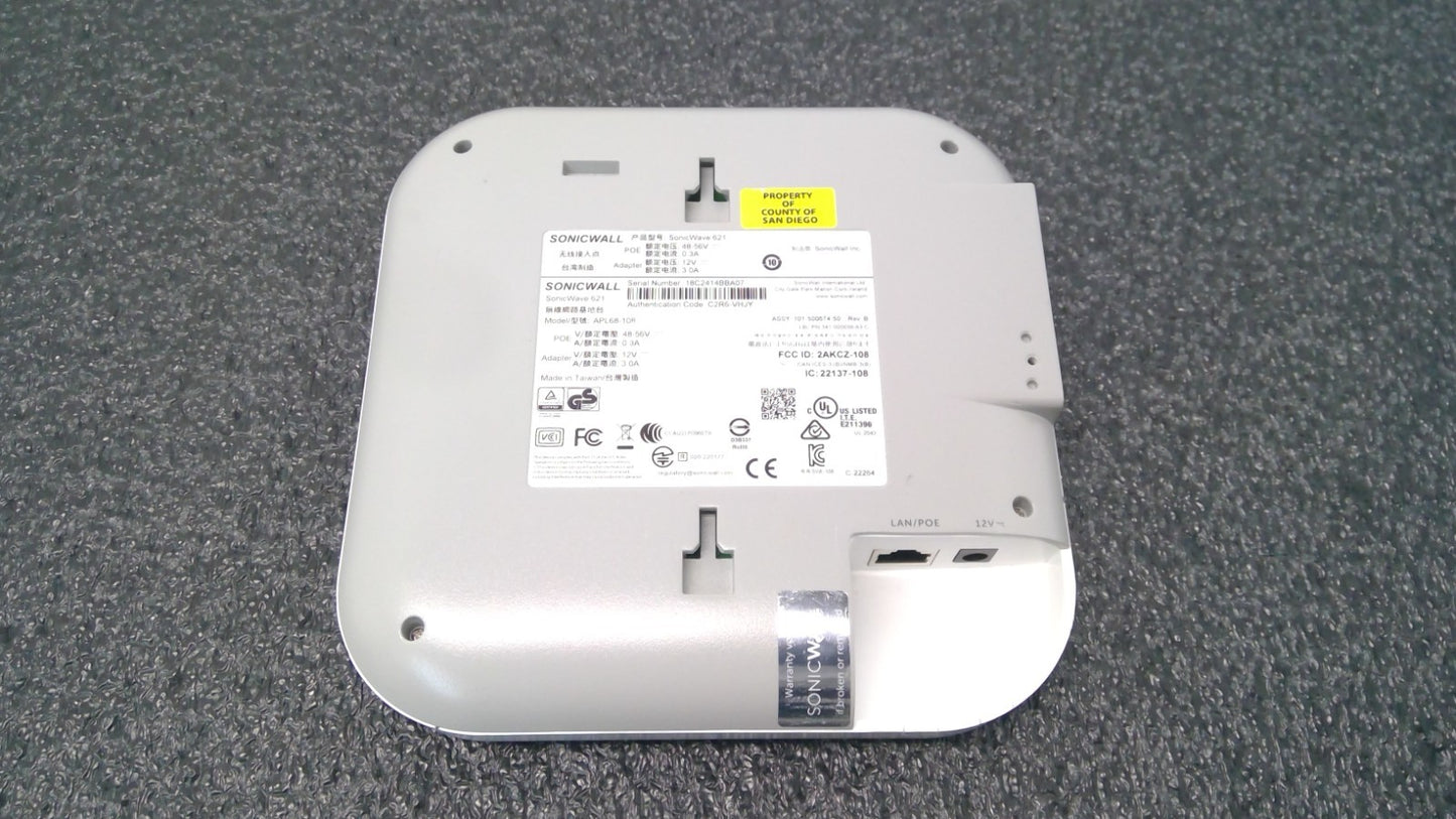 SONICWALL SONICWAVE 621 APL68-108 WIRELESS ACCESS POINT WIFI AP