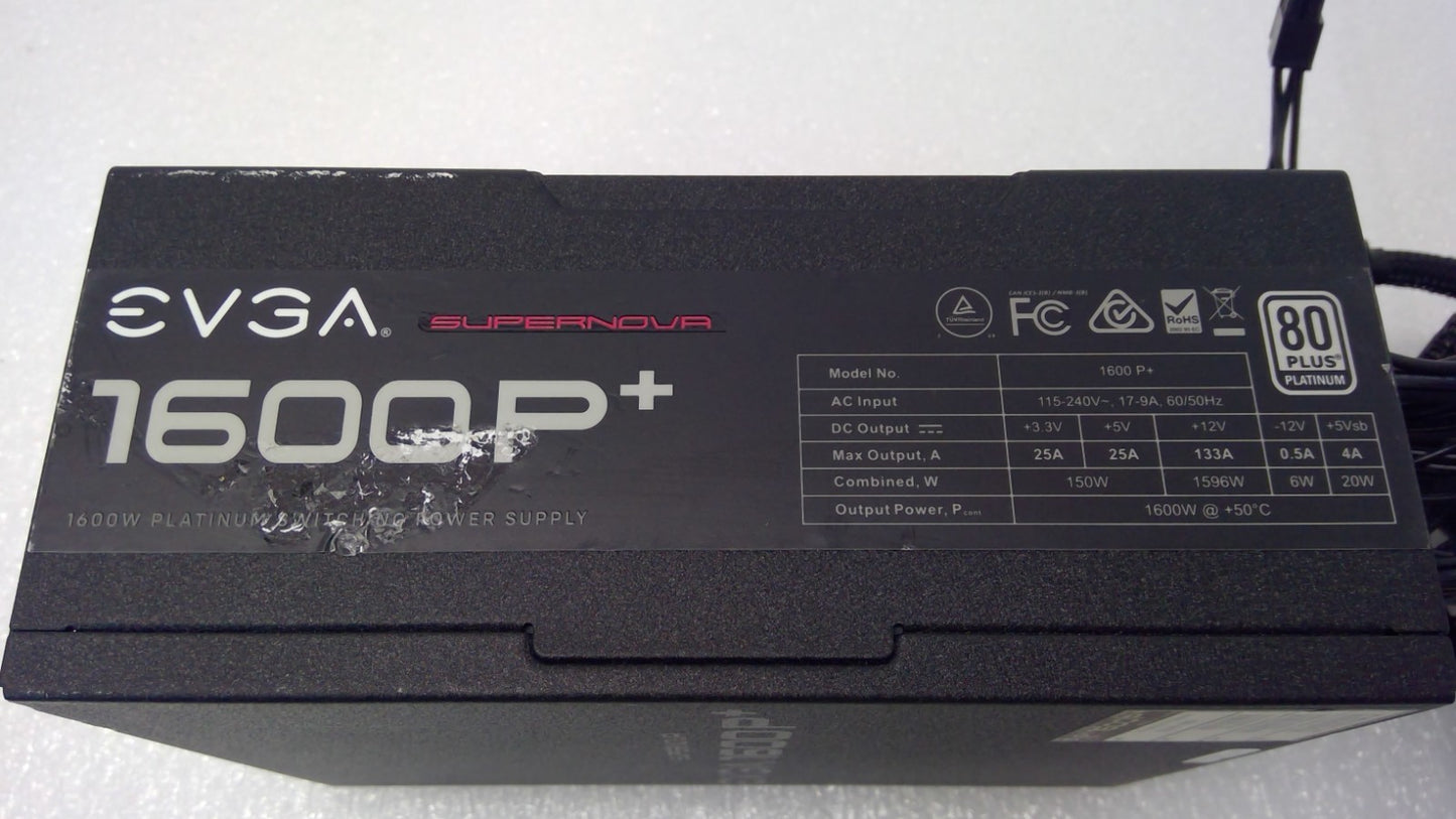 EVGA 1600 P+ Platinum Rated Fully Modular ATX PSU - 220-PP-1600