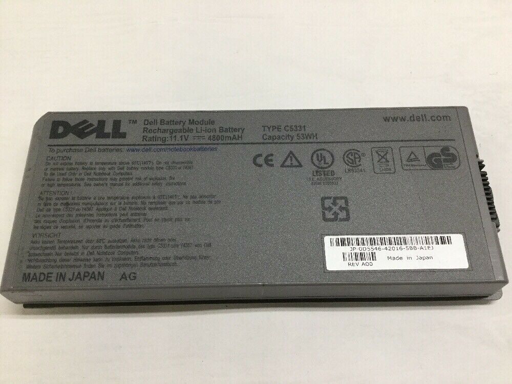 OEM Dell 6cell Battery C5331 for Dell Latitude D810 D840 Y4367 C5340 D5505 D5540