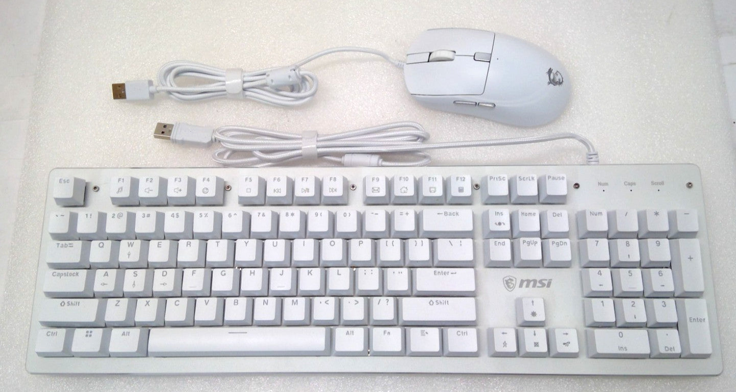 NEW MSI Gaming Mouse and Keyboard combo S11-04US328-LAX,  (WHITE)