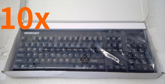 LOT OF 10 -Open Box- Transource Wired Smartcard Reader Keyboard AKB-630SB-TS