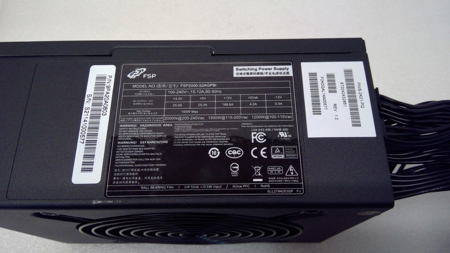 FSP Cannon PRO FSP2000-52AGPBI ATX 2000W PC Fully Modular Power Supply