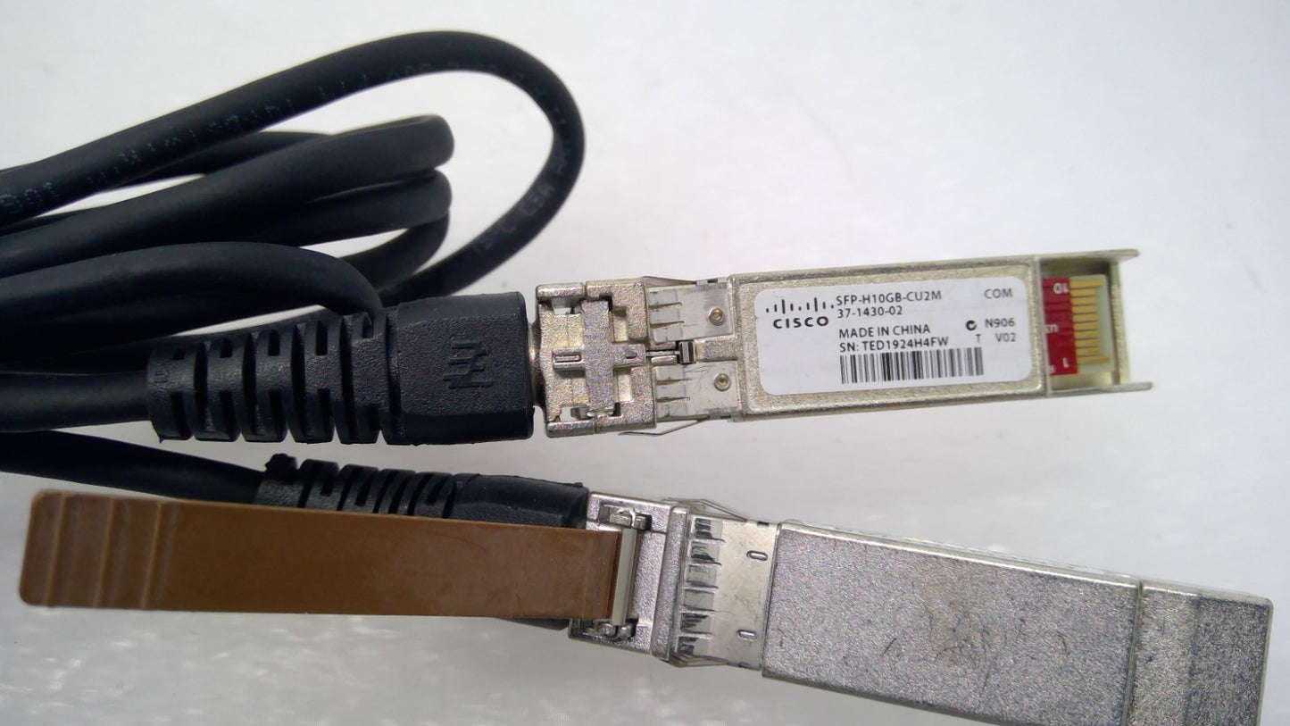 Lot of 2 Cisco SFP-H10GB-CU2M High-Speed Networking Cables 37-1430-02