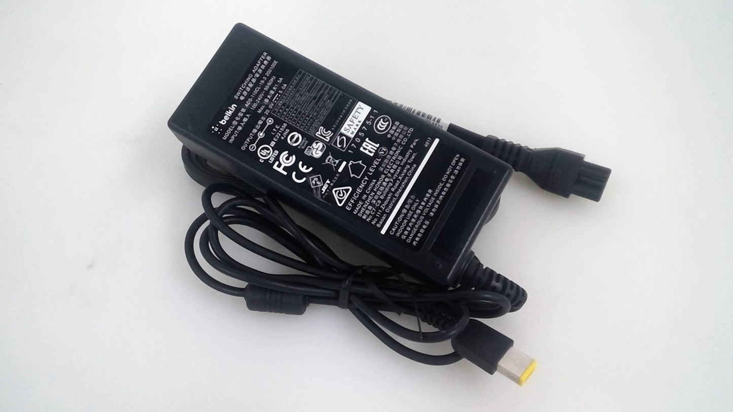 Genuin Belkin AC Switching Adapter 20V 5A ADS-110CL-19-3 200100E Slim Square Tip