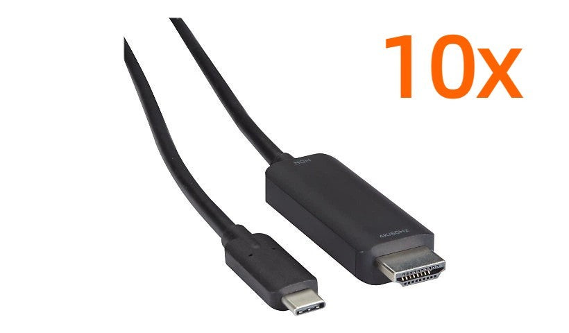 LOT OF 10 Black Box USB-C to HDMI Active Adapter Cable, 4K 60Hz, HDR, 6ft