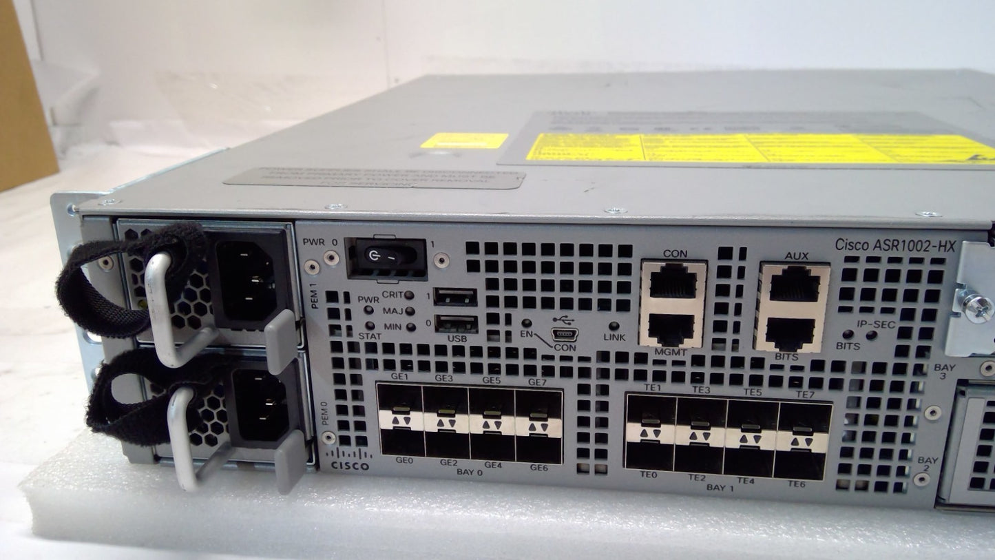 Cisco ASR 1000 series ASR1002-HX Router 10GE Port w/ 2 AC Power Supply