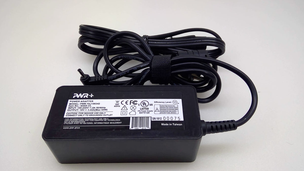 PWR+ 65W AC Adapter SA8A-UL 19V 3.42A 3.0x1.1mm Right Angle Tip