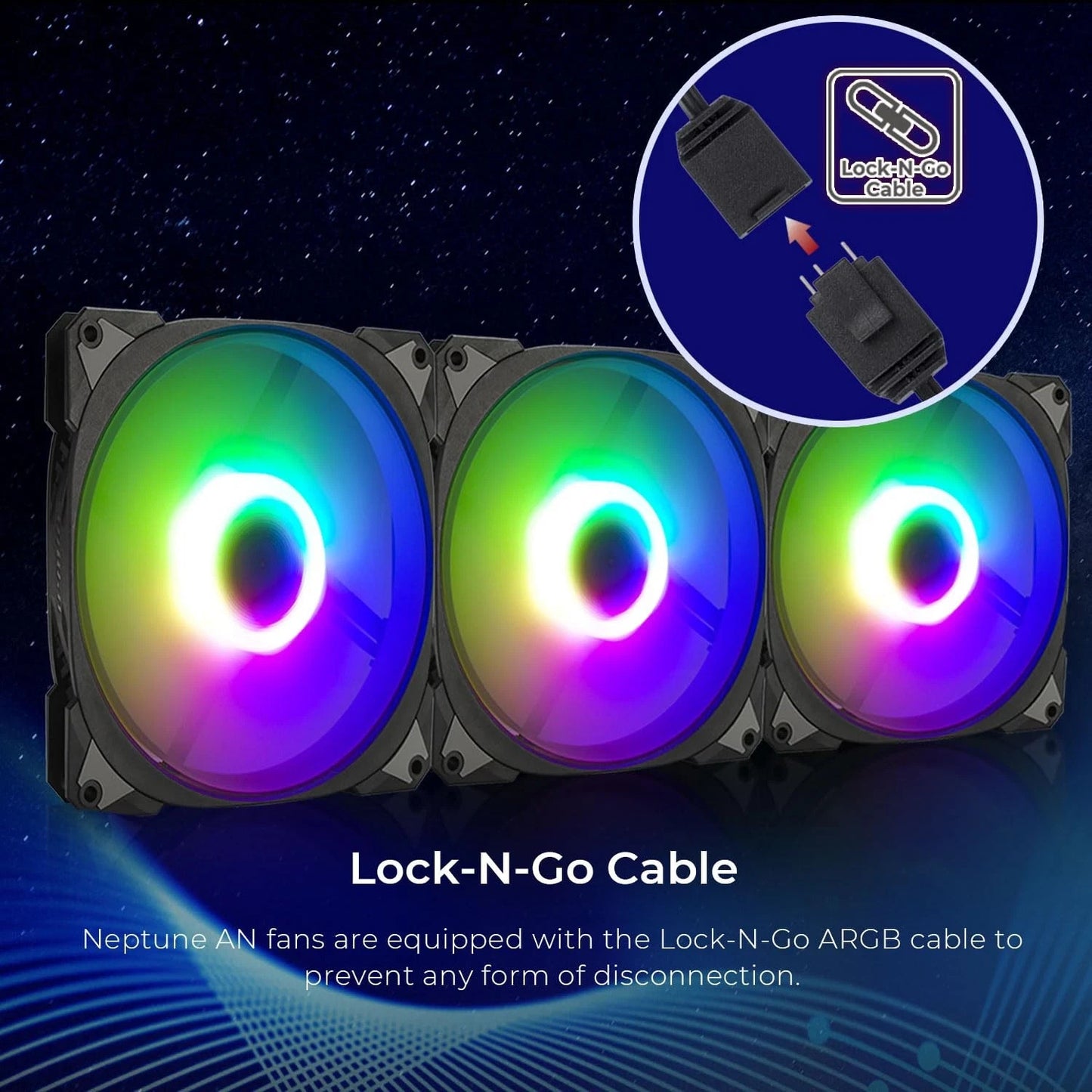 InWin Neptune AN120 120mm PWM ARGB Silent static pressure Fans Triple Pack