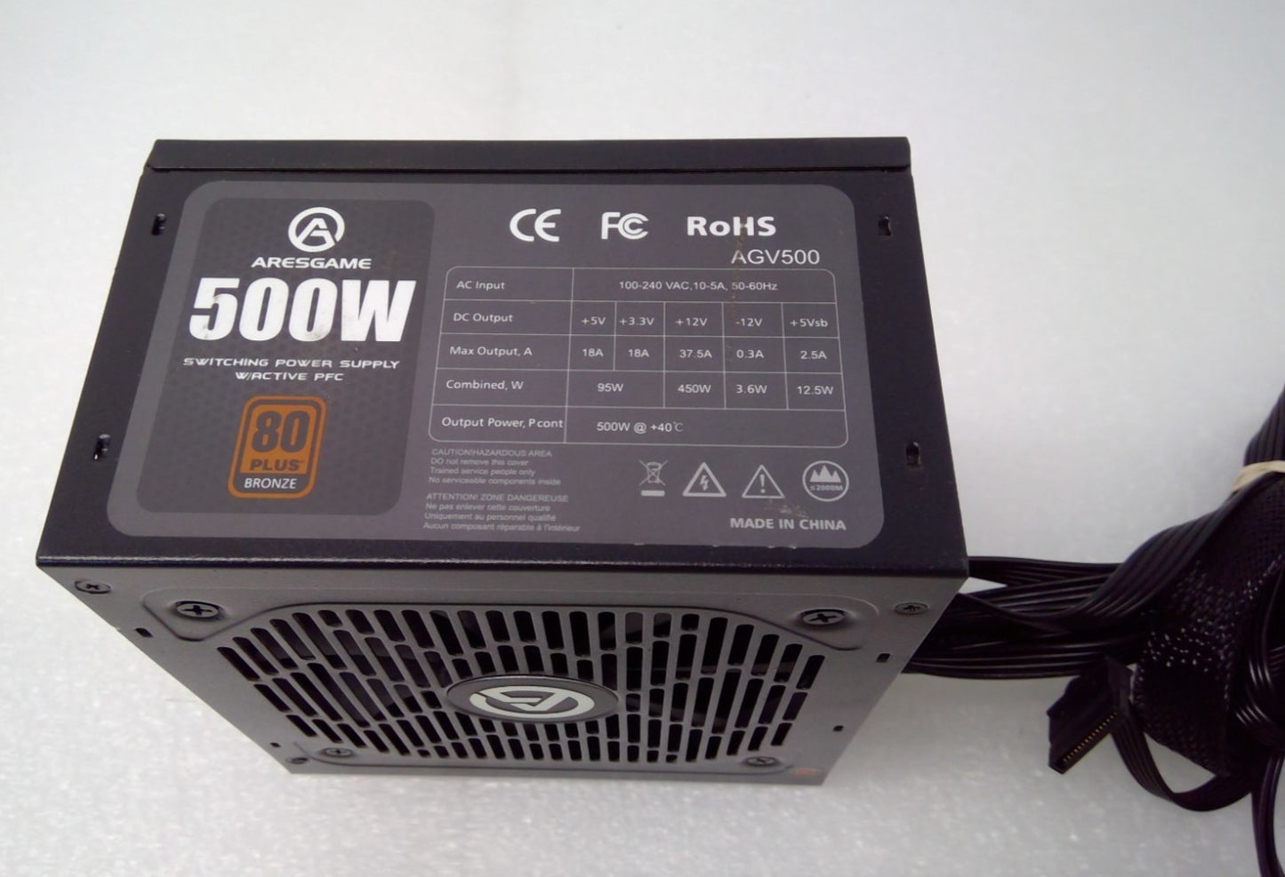 ARESGAME-AGV500  500W  80PLUS Bronze power supply