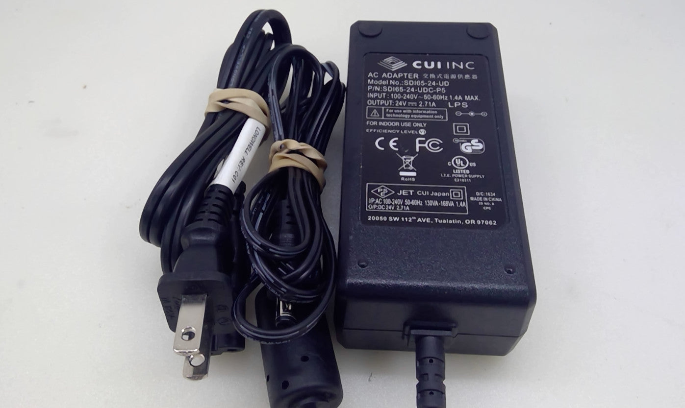 CUI Inc SDI65-24-UD  AC Adapter  24V 2.71A 65W DC Power Supply