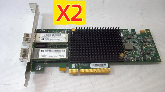 LOT OF 2 HP 792834-001 2-Port 10Gb SFP+ PCI-E 3.0 x8 Ethernet Adapter 788991-001
