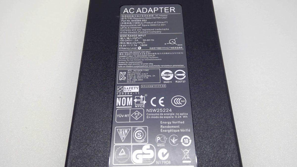 For HP HSTNN-CA27 150W AC Adapter 19.5V 7.7A 4.5x3.0mm Blue Tip 645509-002