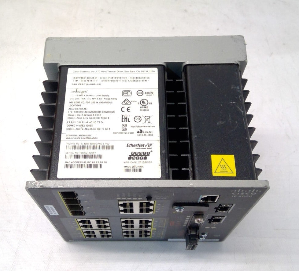 Cisco IE-4000-8GT8GP4G-E 20P Gigabit Industrial Ethernet Switch Profinet Layer 3