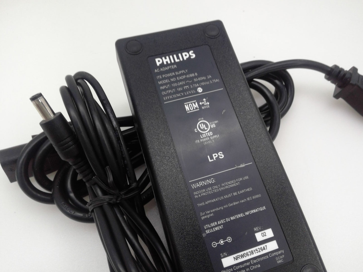 OEM Philips EADP-60BB B 16V 3.75A AC Adapter Power Supply for LCD TV & Monitors