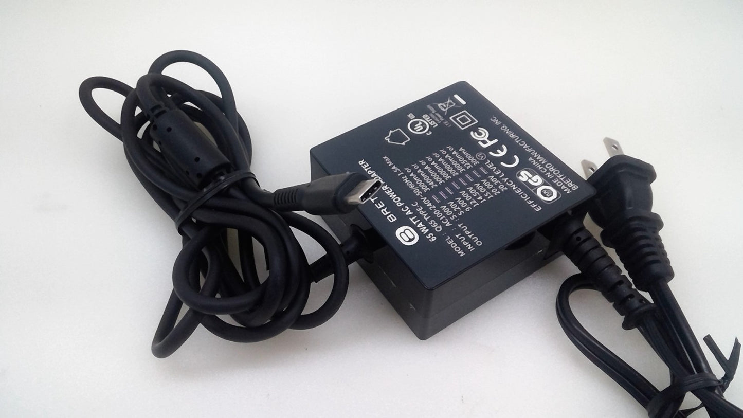 BRETFORD 65W USB-C AC Power Adapter Fast Charger Q65 TYPE-C