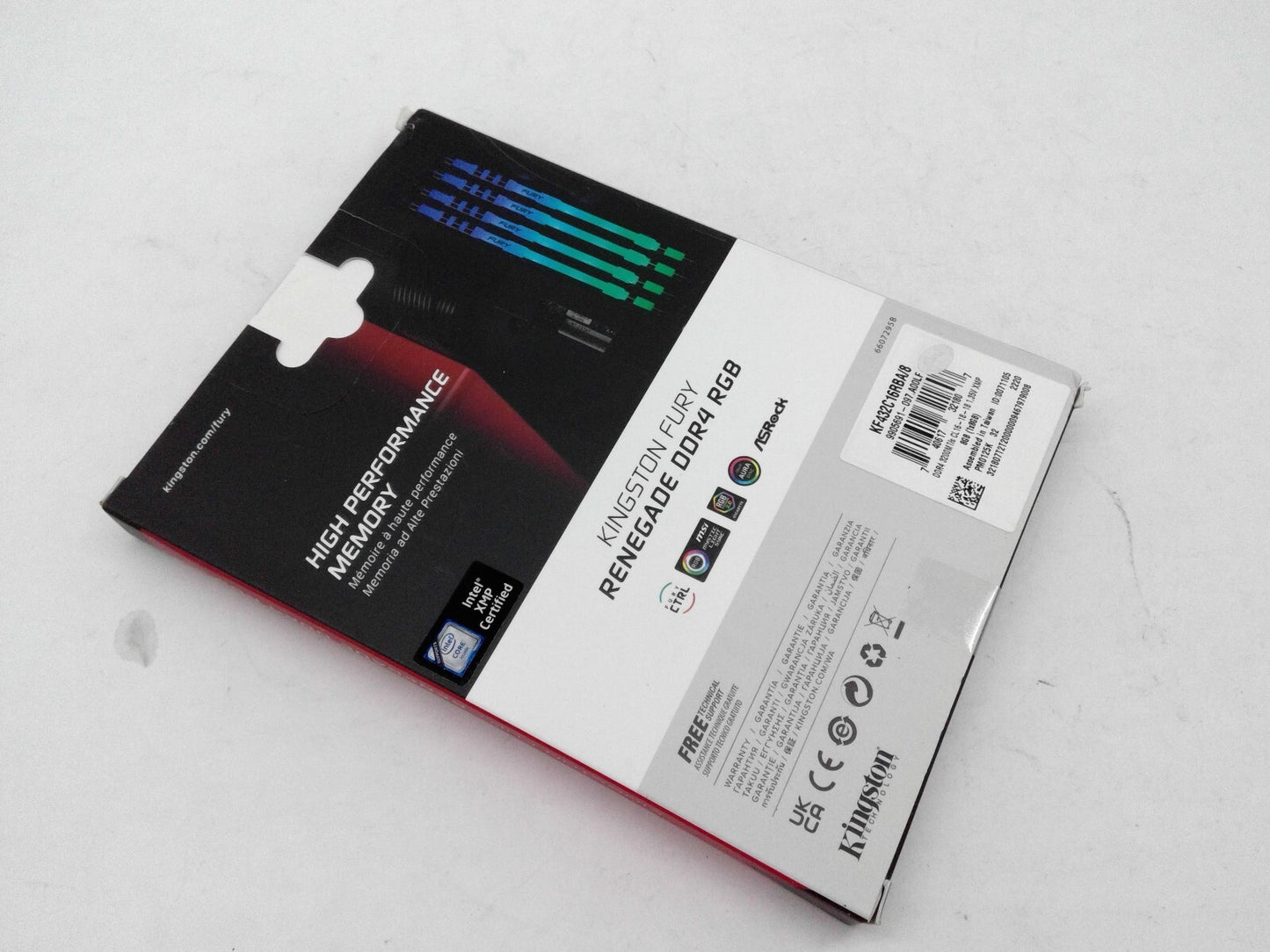 NEW Kingston Fury Renegade RGB 8GB DDR4 3200MHz 288pin Memory  KF432C16RBA/8