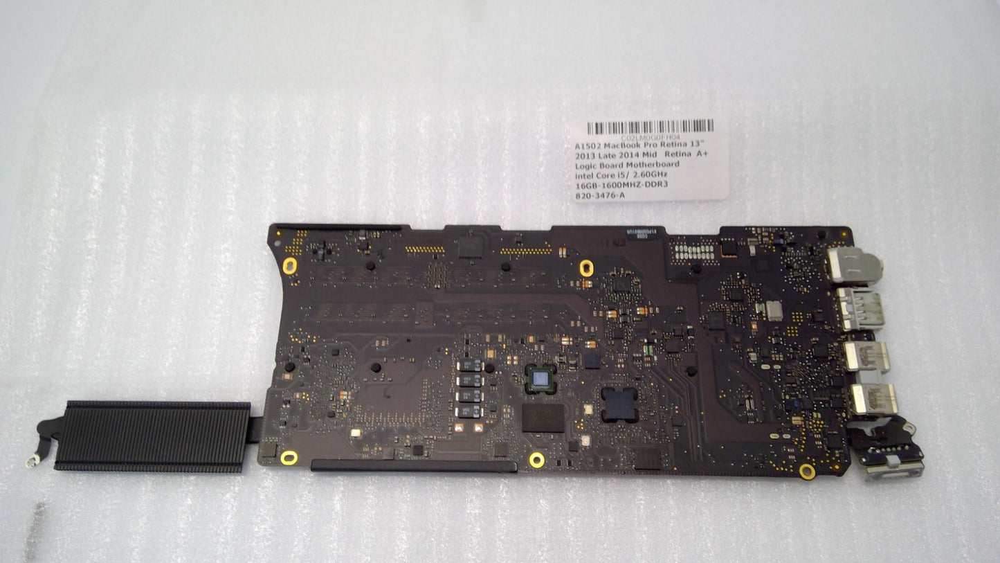 Apple Macbook Pro 13" A1502 2013 Late i5 2.6Ghz Logic Board 16GB 820-3476-A