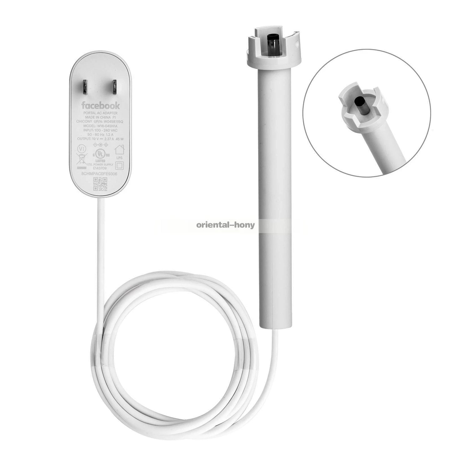 Facebook Power Adapter 19V 2.37A W18-045N1A for Facebook Portal 10" Display 2nd