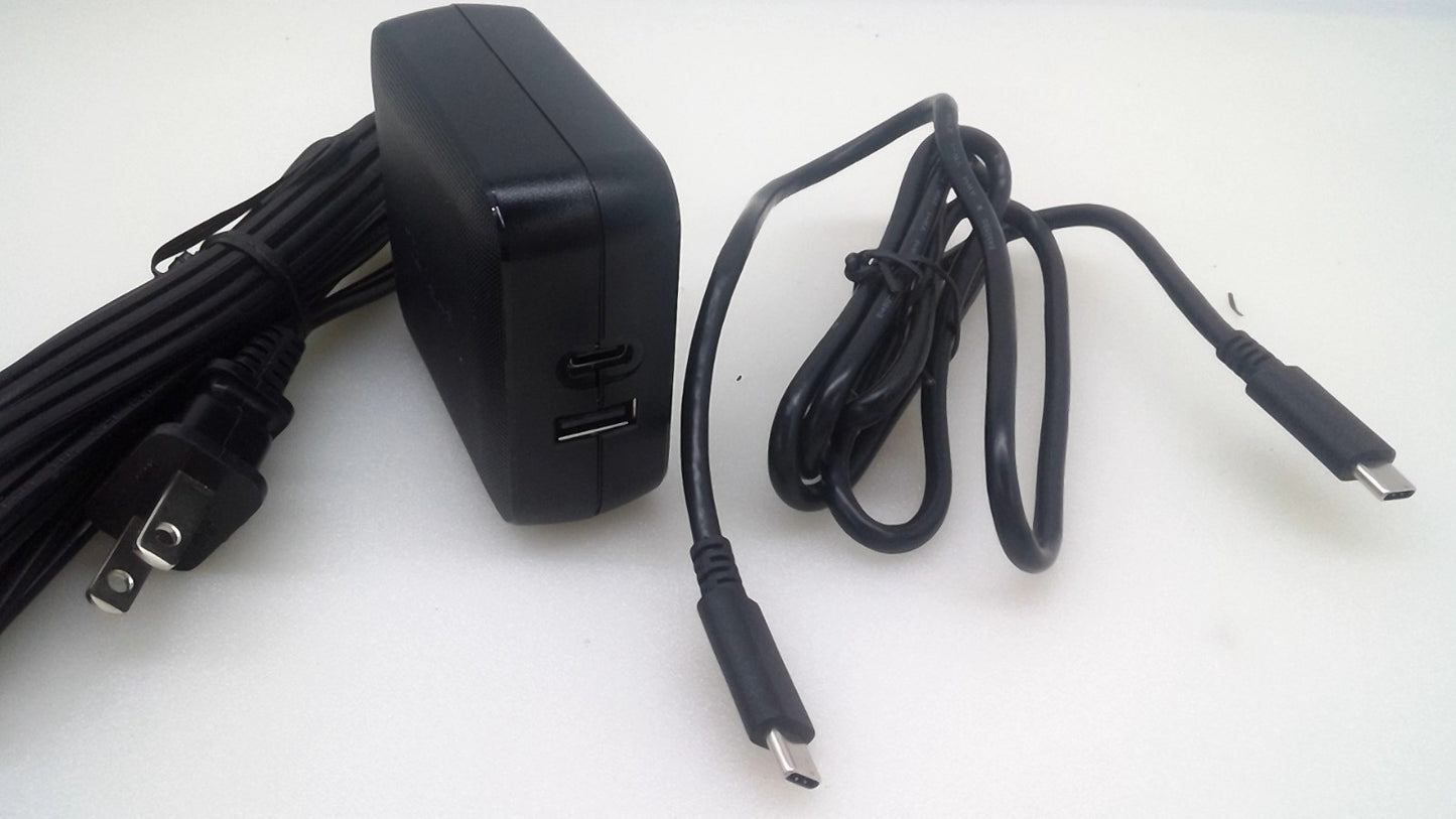 Targus USB-C&USB -A Port  Laptop  Charger 65W Universal APA104BT Black 4ft Cable