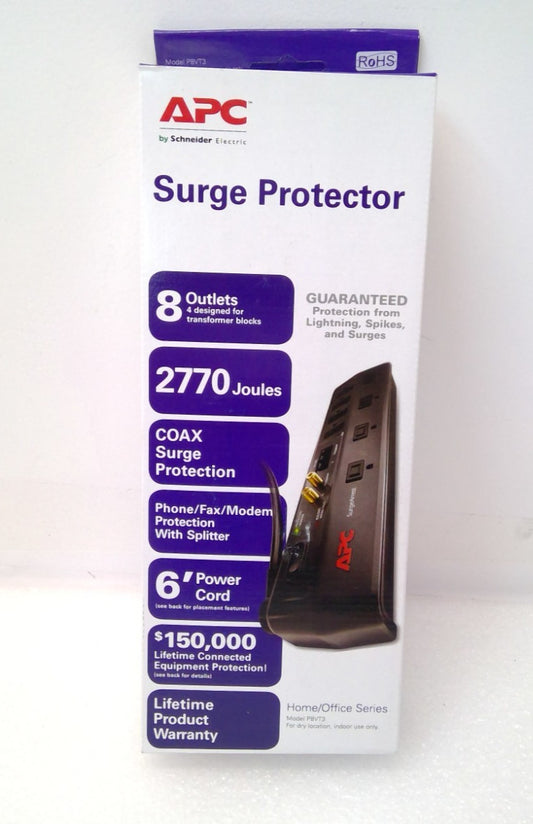 New APC SurgeArrest P8VT3 8-Outlet Surge Protector 2770 Joules