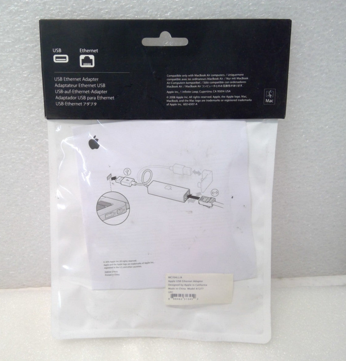 New Genuine Apple USB Ethernet Adapter - Model A1277