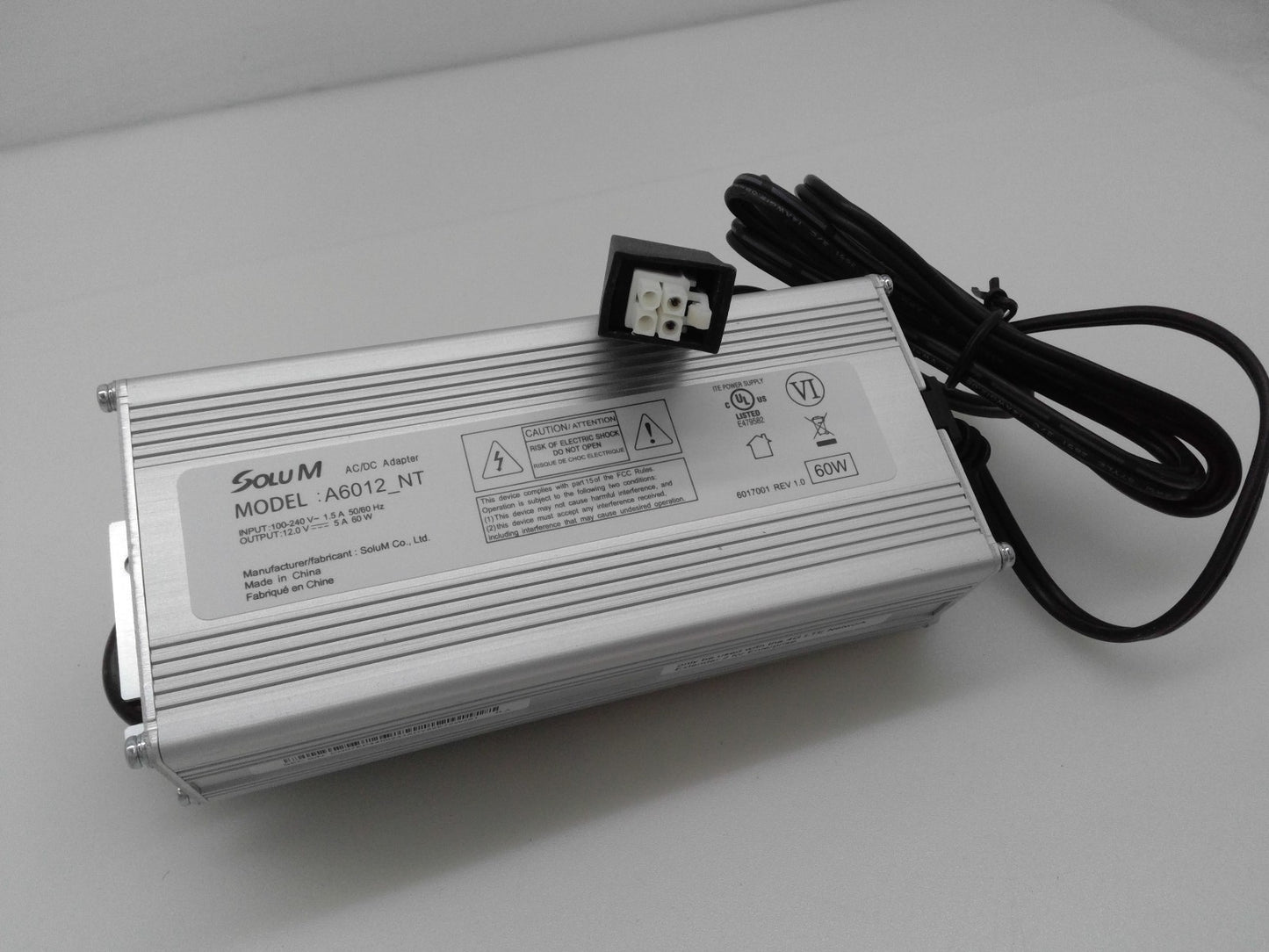 Solum AC/DC Adapter A6012_NT 12V 5A 4-Pin for 4G LTE Network Extender 2