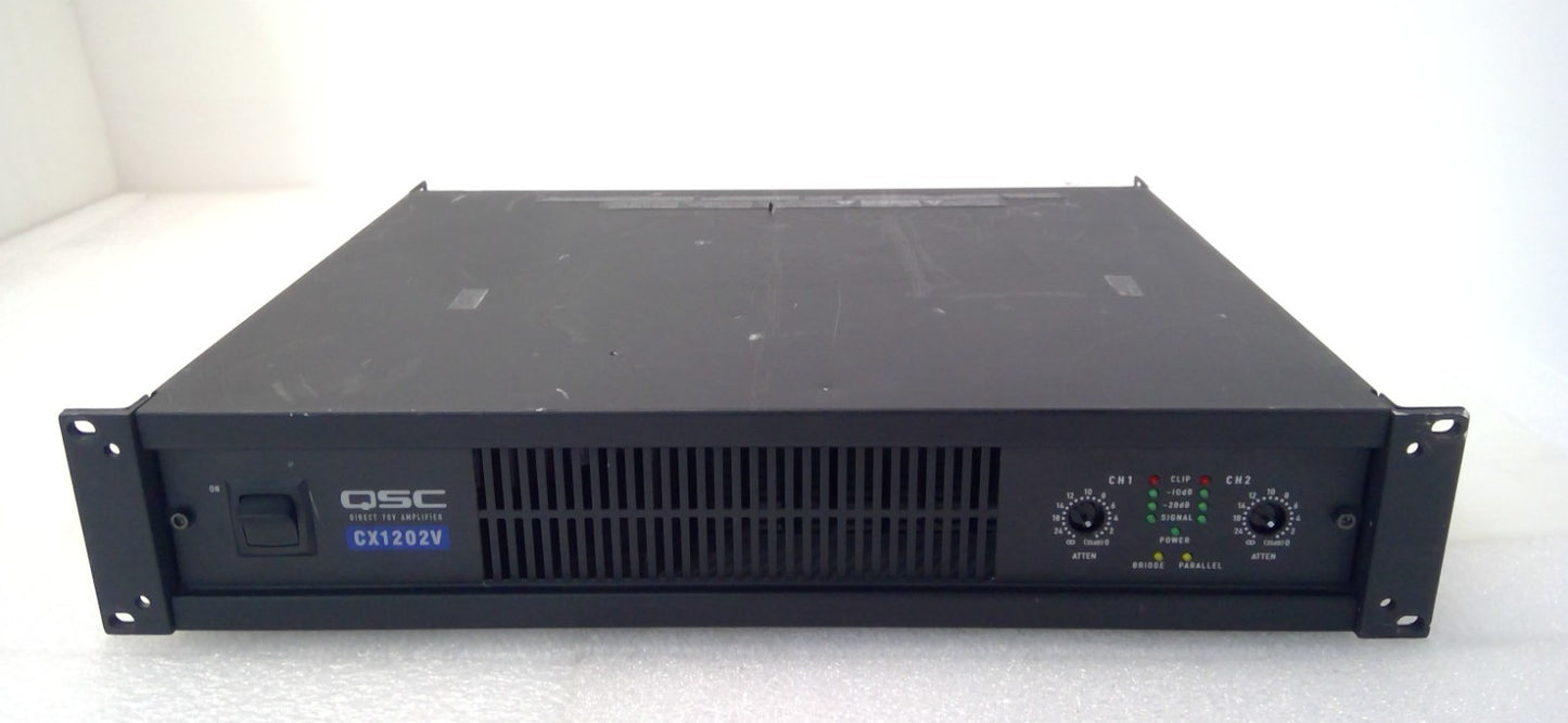 QSC CX1202V 1200W 70V 2-Channel Power Amplifier CG011ZY  W/Power Cord ~Tested
