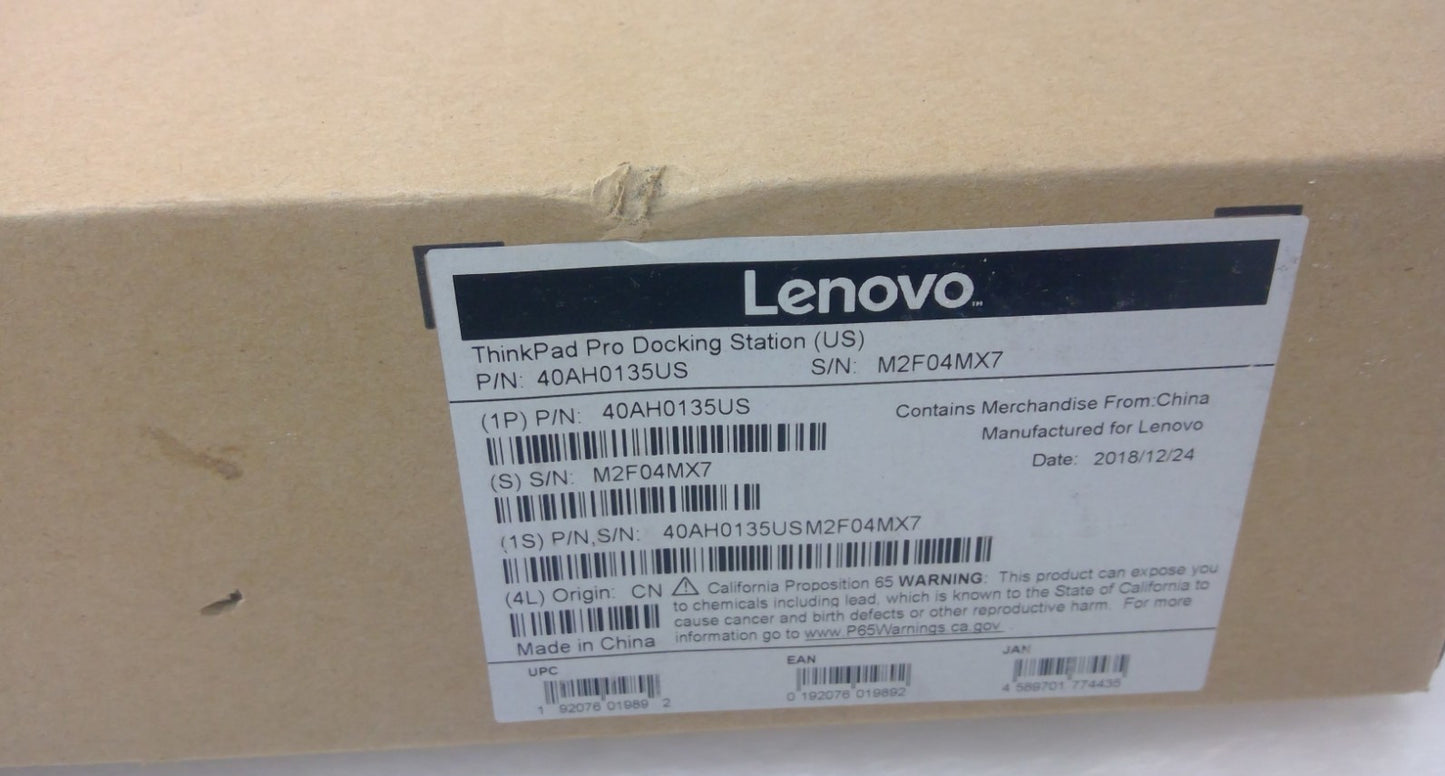 Genuine Lenovo ThinkPad Pro Docking Station 135W 40AH0135US(OPEN BOX)