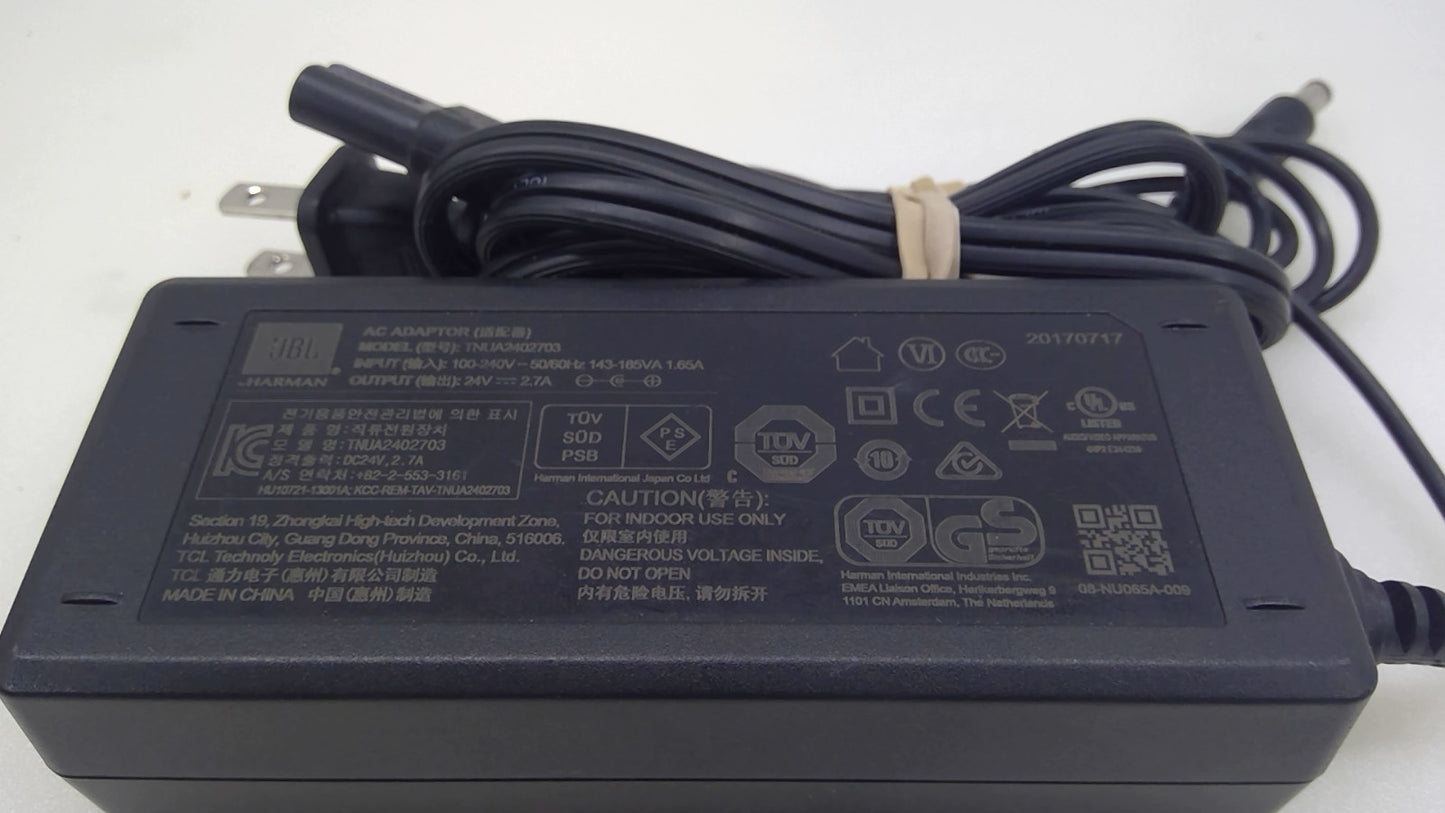 Genuine JBL 24V 2.7A AC/DC Power Adapter TNUA2402703 For  Bar 3.1 Soundbar