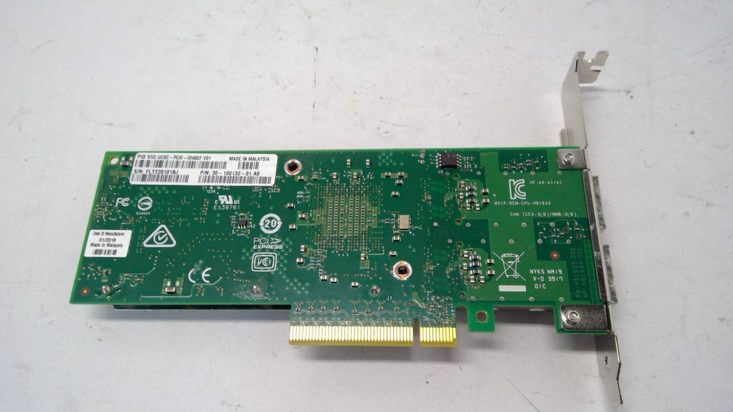 Cisco UCSC-PCIE-ID40GF Intel XL710-QDA2 Dual Port 40G QSFP+ 30-100132-01