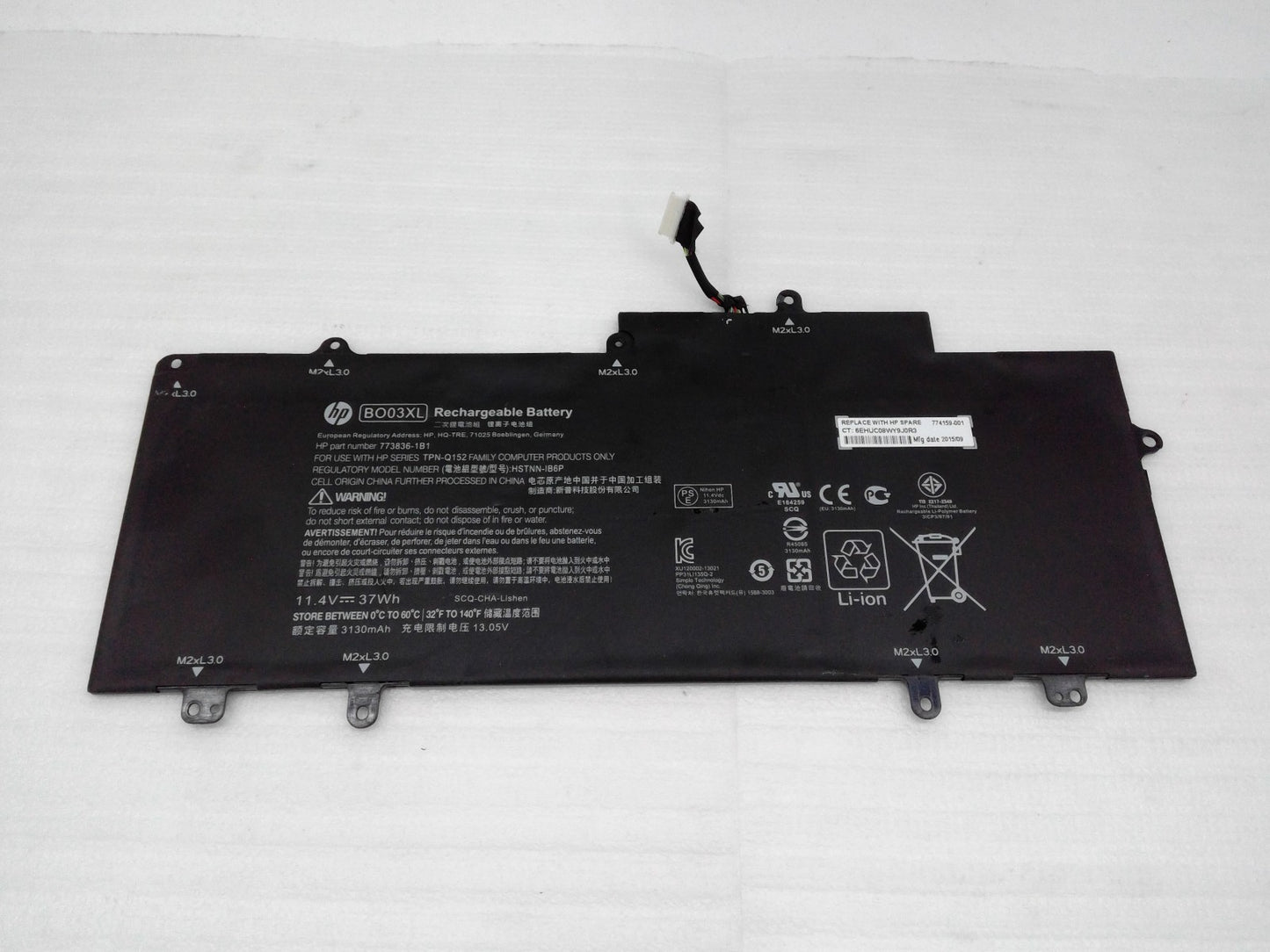 OEM HP CHROMEBOOK 14 G3 11.4V 37Wh LI-ion Battery  BO03XL 773836-1C1 774159-001