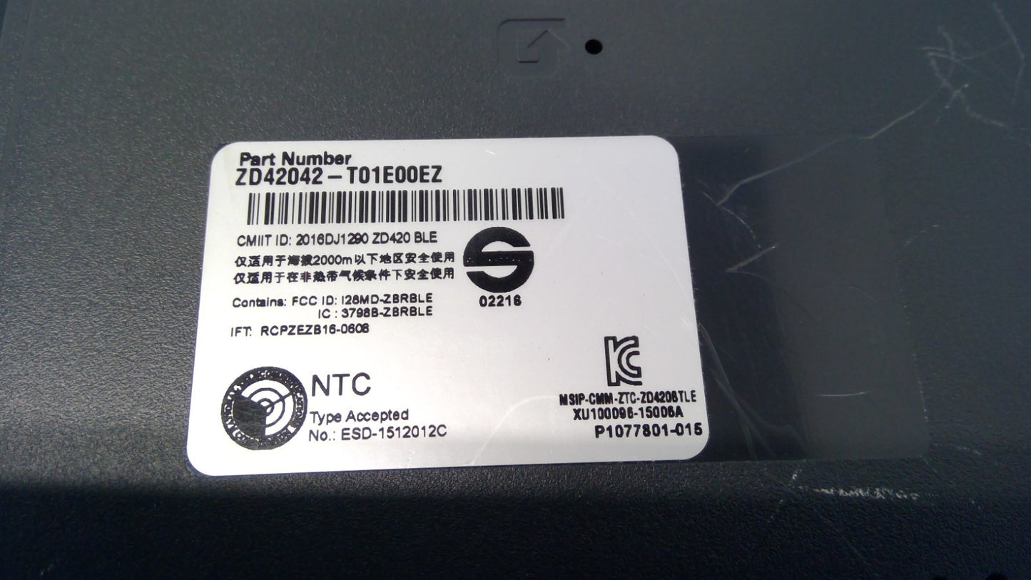 Zebra ZD420 Thermal Barcode Label Printer USB Network ZD42042-T01E00EZ *READ*