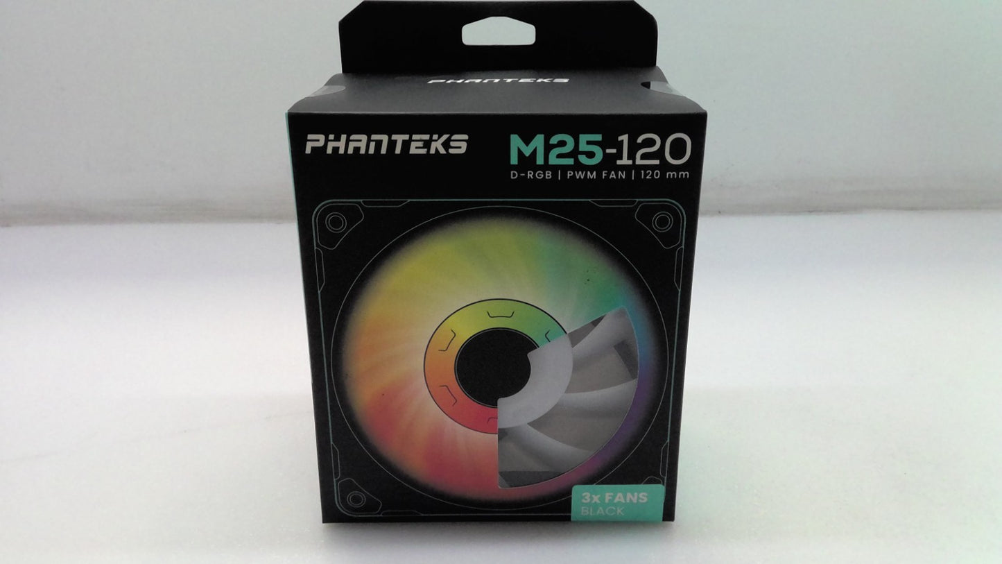 Phanteks M25-120 D-RGB PWM FAN Triple Pack, 3x 120mm ARGB High Performance Black