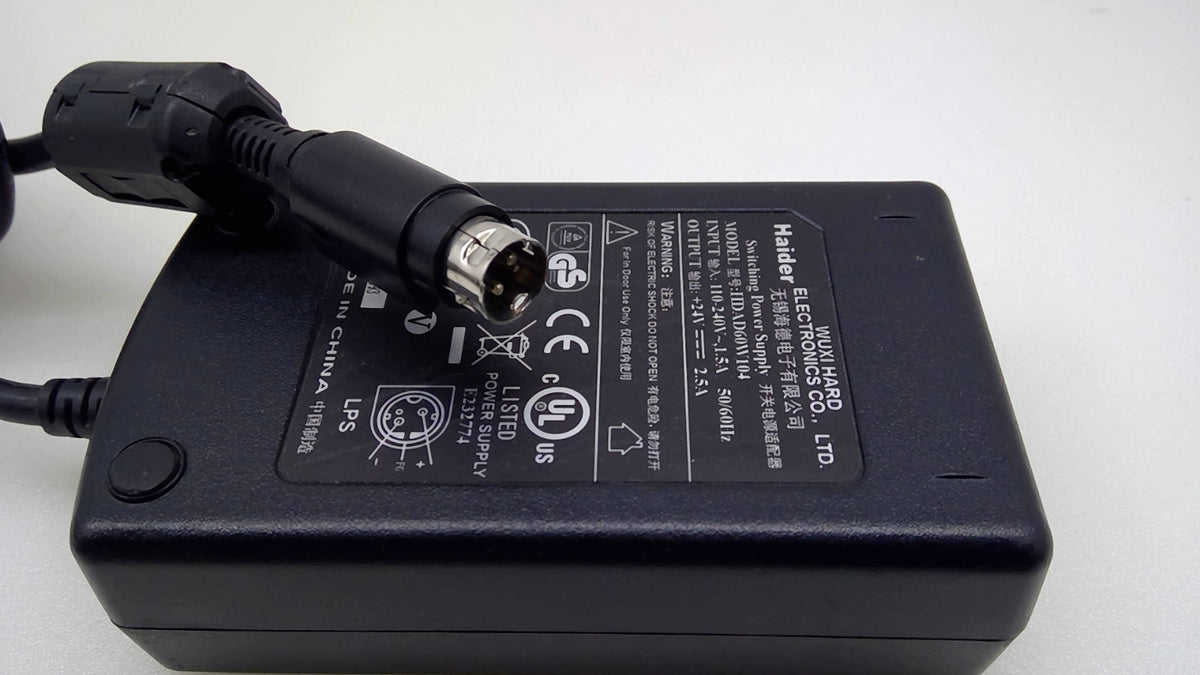 Genuine Haider HDAD60W104 24V 2.5A 60W 3-Pin Power Supply Adapter