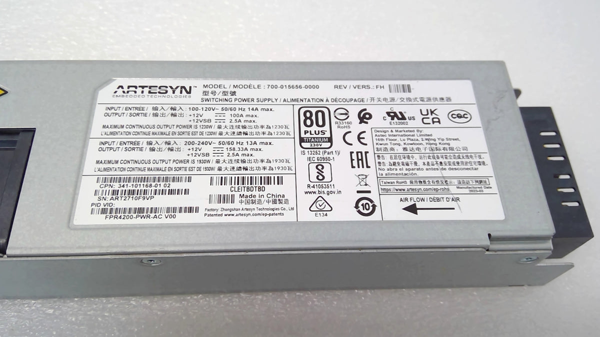 Cisco FPR4200-PWR-AC 1100W AC Power Supply Firepower 4215 4225 4245 Firewall PSU