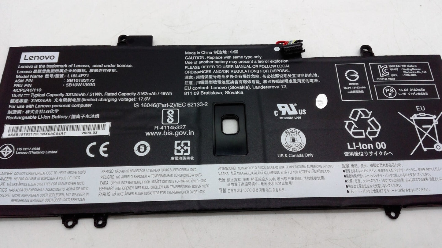 Battery for Lenovo ThinkPad X1 Carbon 7th Gen L18C4P71 L18L4P71 L18M4P72 02DL004