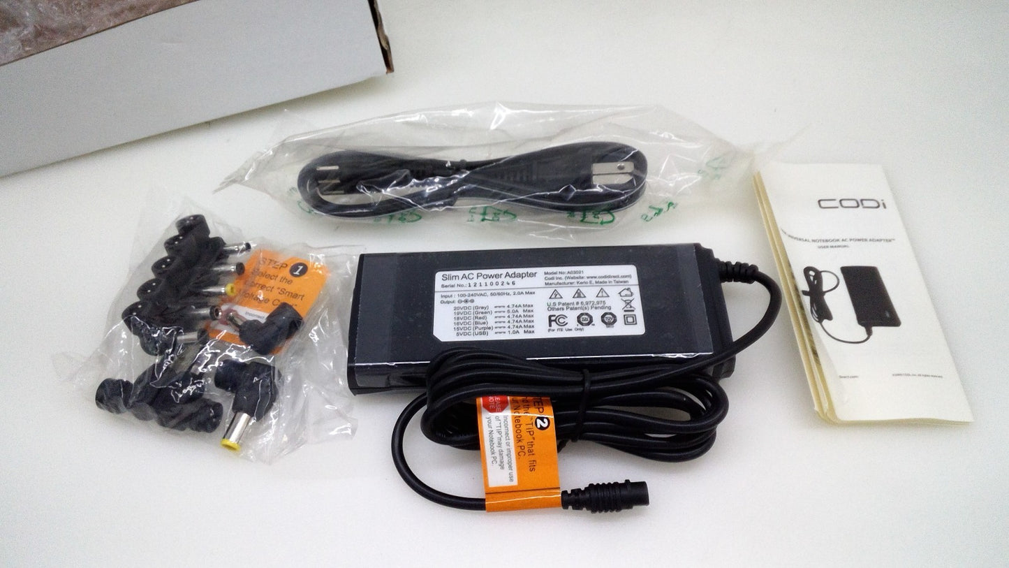 New CODi  100W Nine Tips Universal Notbook Power Adapter A03021