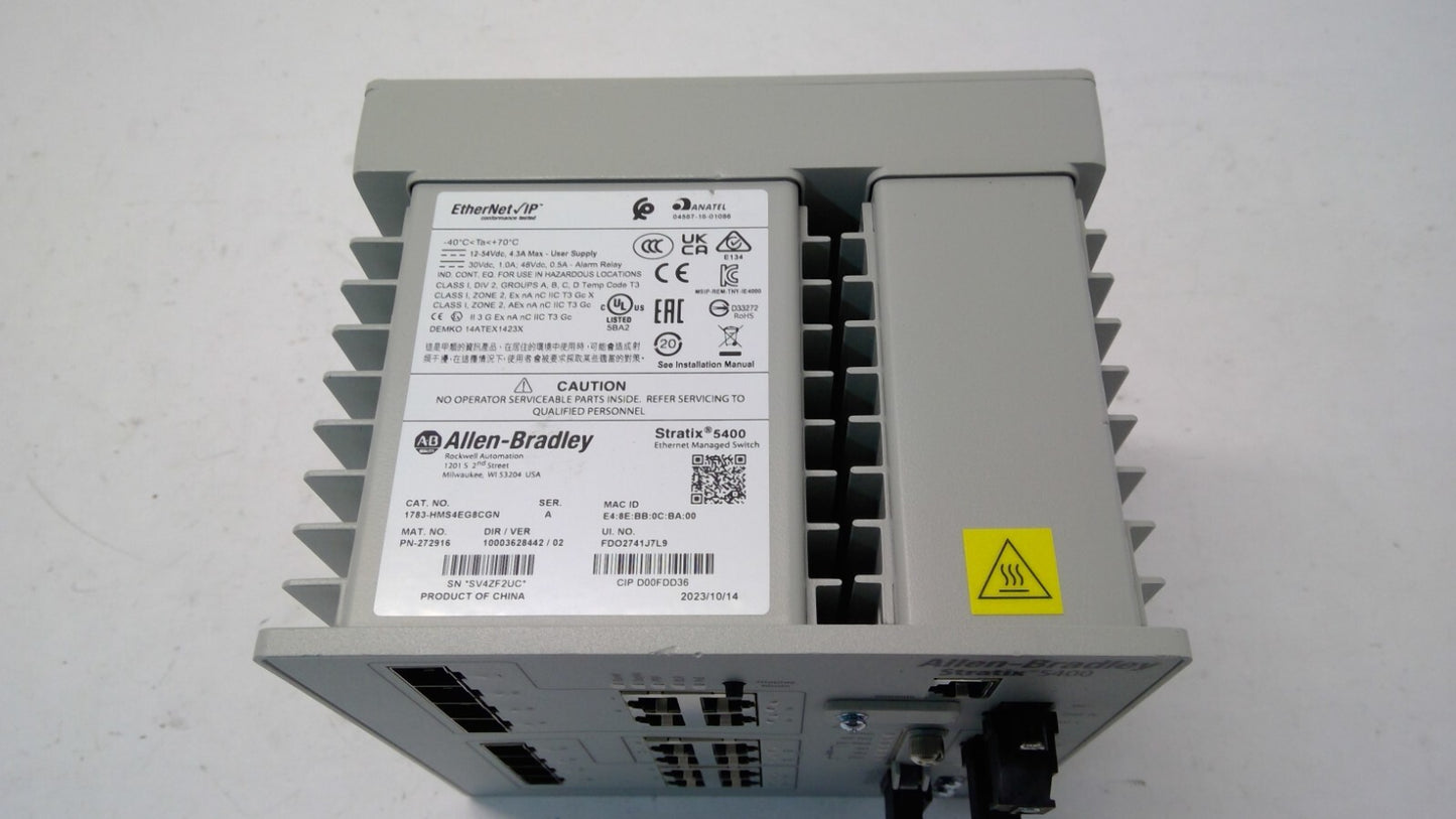 Allen Bradley 1783-HMS4EG8CGN Stratix 5400 Ethernet Switch 10/100/1000 Ports