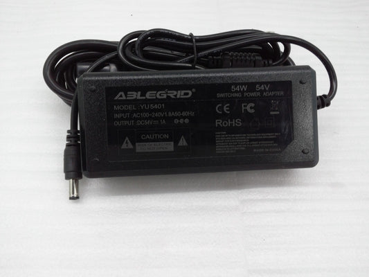 ABLEGRID 54W 54V 1A AC Adapter For Model: YU5401 Power Supply Charger Tip 5.5mm
