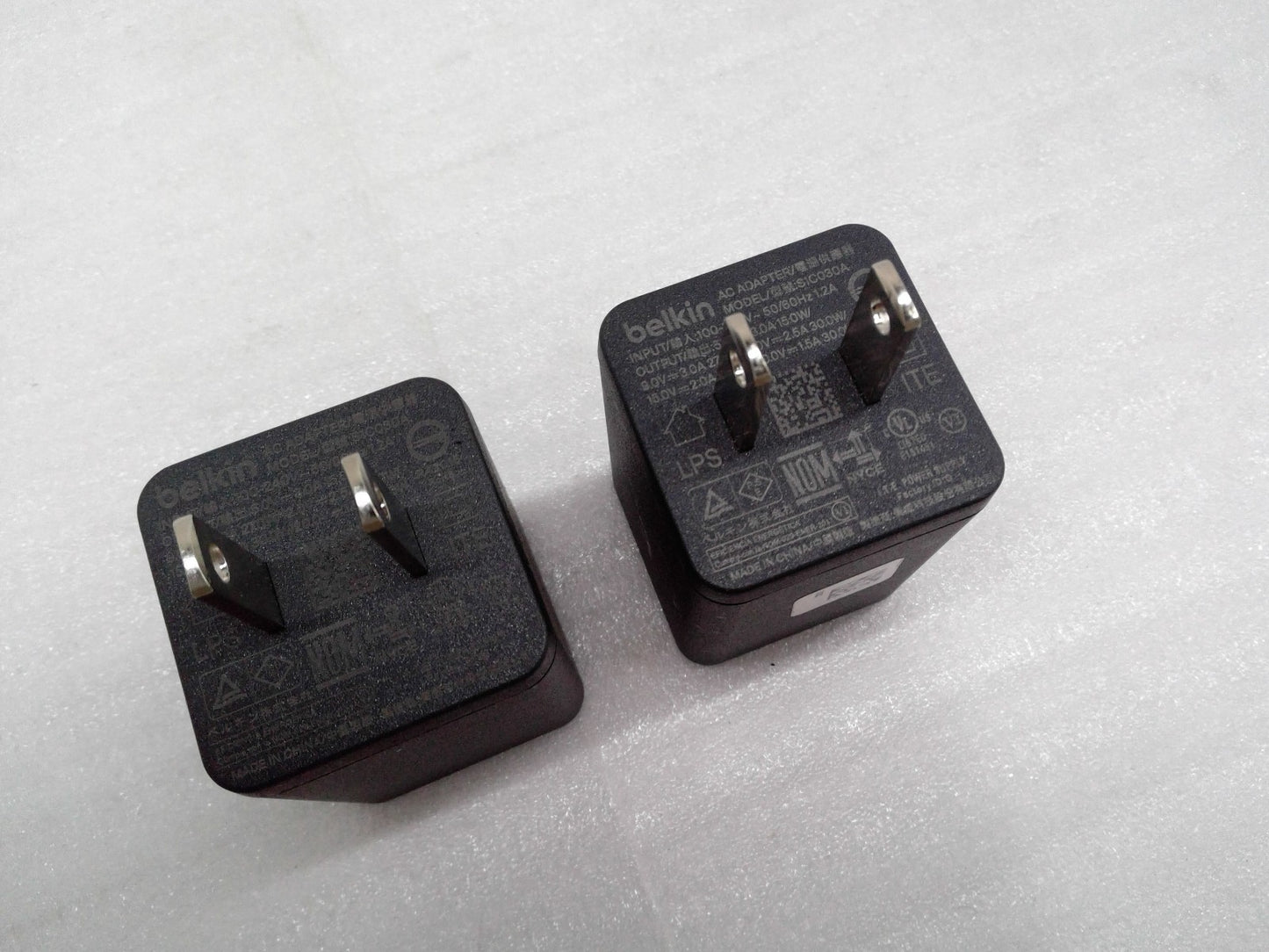 Lot of 2 Belkin Boostcharge  Wall Charger 30W  USB-C Power  S1C030A Gray