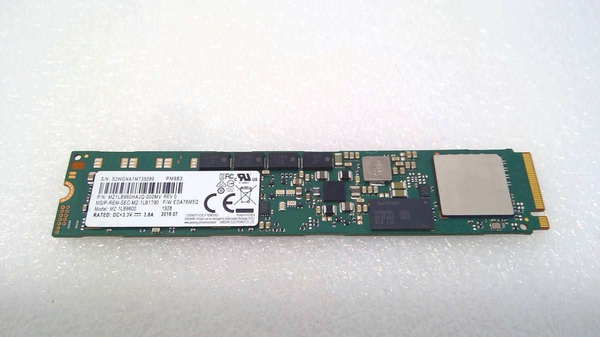 Samsung PM983 960GB NVMe M.2 22110 Enterprise SSD MZ-1LB9600 MZ1LB960HAJQ