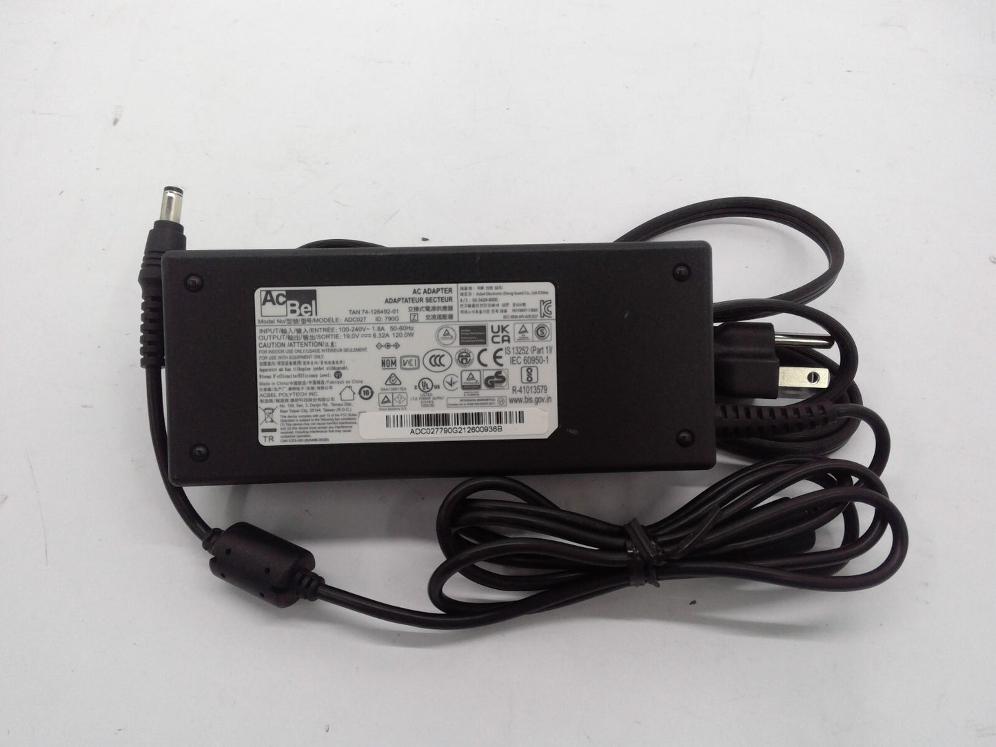 Genuine AcBel AC/DC Adapter ADC027 Power Supply 19V 6.32A 120W