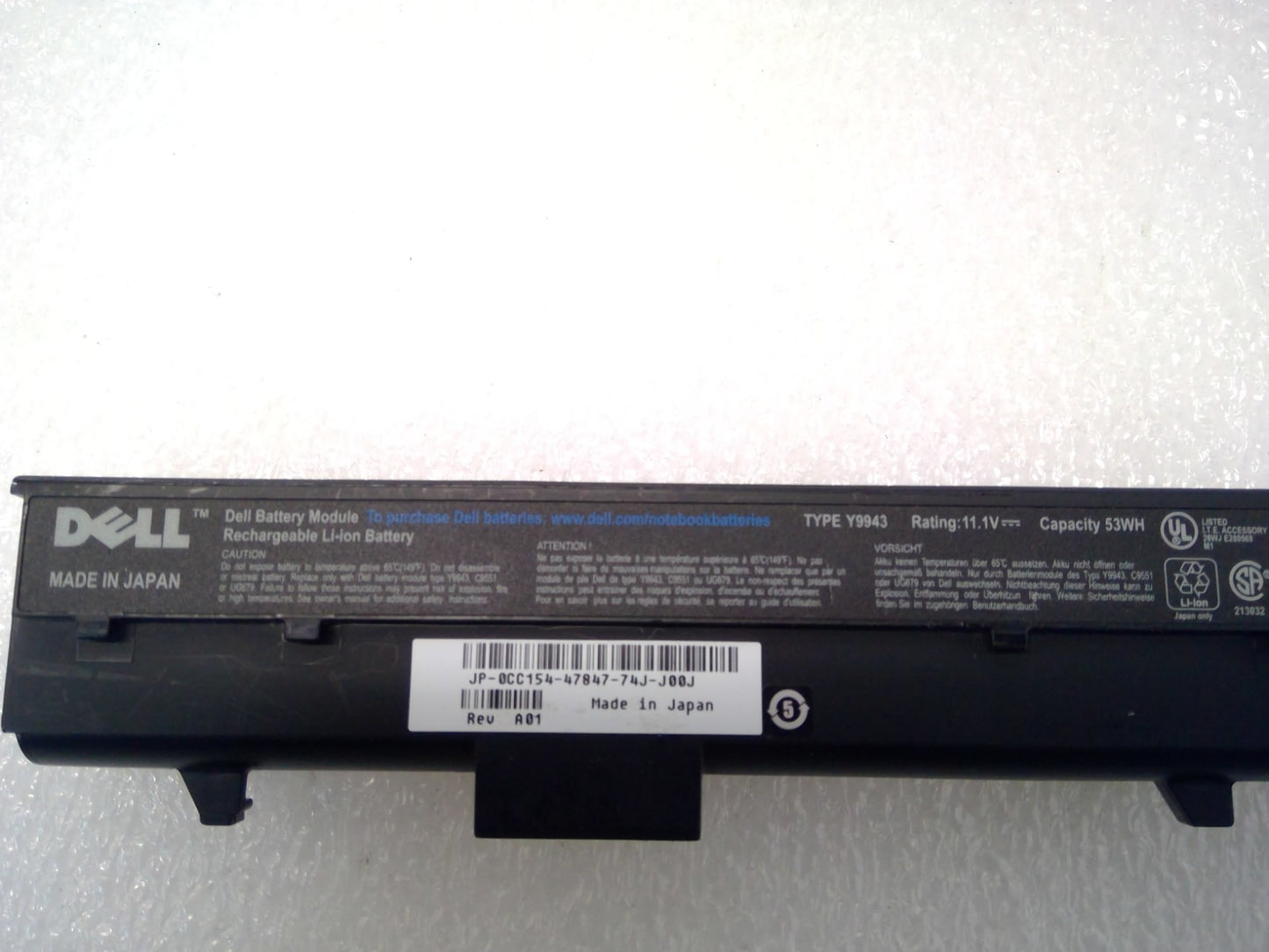 Battery for DELL 630M PP19L XPS M140 Y9943 CC156 DC224 Y9948 312-0373 11.1V 53WH